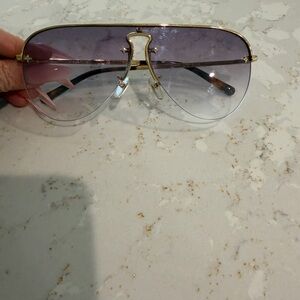 Louis Vuitton Gold Frame Sunglasses with Gray Lenses